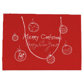 クリスマスがん星占い占星術赤エレガント ラージペーパーバッグ (裏面)