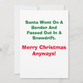 クリスマスがキャンセルされたカード 招待状 (裏面)