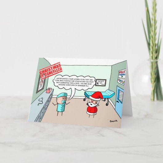 クリスマスがキャンセル – サンタが横の流れに失敗 シーズンカード (正面)
