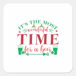 クリスマスがビールを楽しむのに最適な時間 スクエアシール