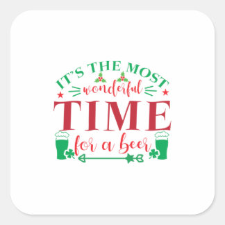 クリスマスがビールを楽しむのに最適な時間 スクエアシール