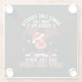 クリスマスがルドルフ・ラ霜の降りたブ・リクのように輝くように踊る ガラスコースター (裏面)