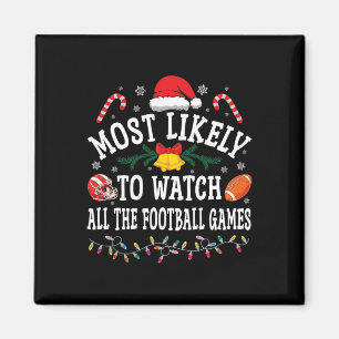 クリスマスが一番楽しみなフットボールの試合を見る マグネット