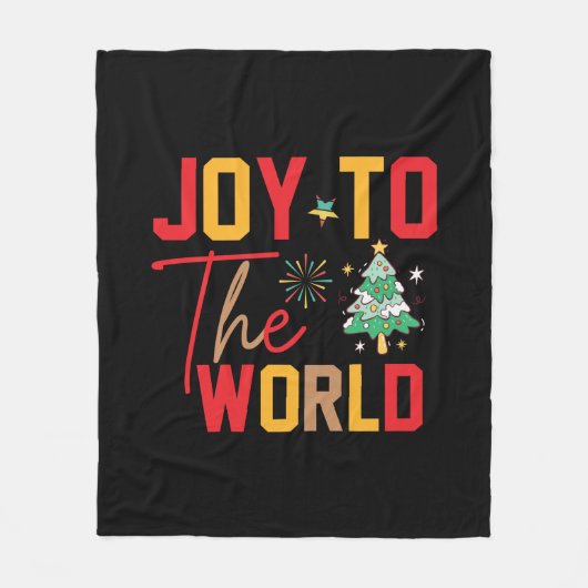 クリスマスが世界に喜びを与える フリースブランケット (正面)