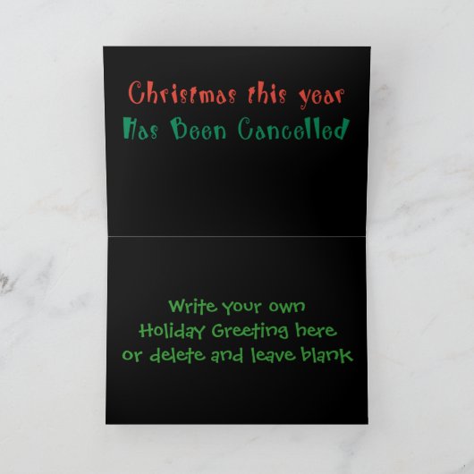 クリスマスが取り消されおもしろいた シーズンカード (内部)