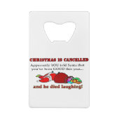 クリスマスが取り消された クレジットカード栓抜き (裏面)