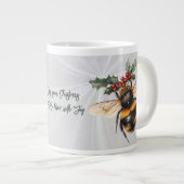クリスマスが喜びに満ちたBEEでありますように ジャンボコーヒーマグカップ (正面右)