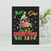 クリスマスが大好きなだけの女の子の7月のキュートなフラミンゴ 招待状 (スタンド正面)