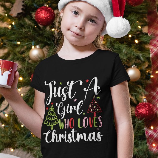 クリスマスが大好きな女の子のTシャツ Tシャツ