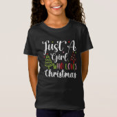 クリスマスが大好きな女の子のTシャツ Tシャツ (正面)