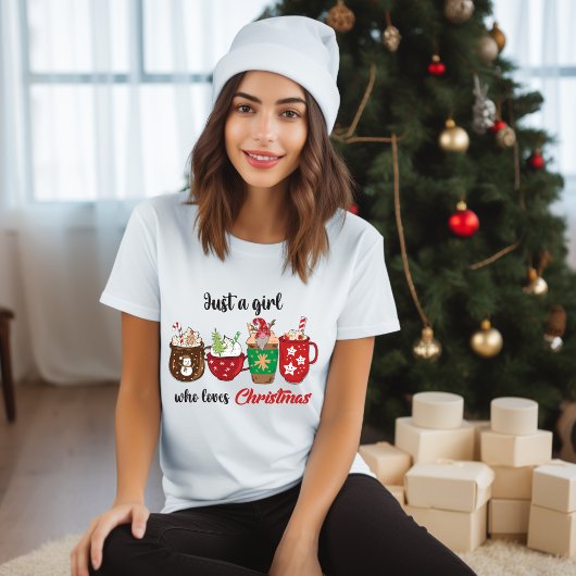 クリスマスが大好きな女の子モダン Tシャツ
