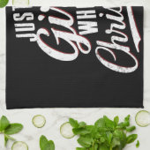 クリスマスが大好きな女の子 キッチンタオル (折り畳み)