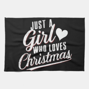 クリスマスが大好きな女の子 キッチンタオル