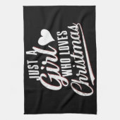 クリスマスが大好きな女の子 キッチンタオル (縦)