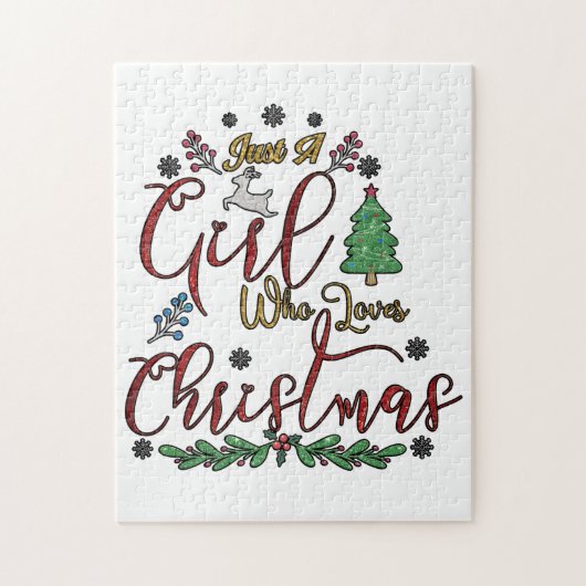 クリスマスが大好きな女の子 ジグソーパズル (縦)