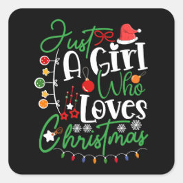 クリスマスが大好きな女の子 スクエアシール