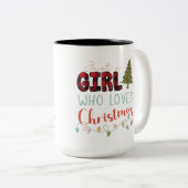 クリスマスが大好きな女の子 ツートーンマグカップ (正面右)