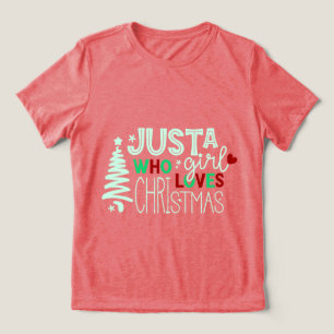 クリスマスが大好きな女の子 トライブレンドTシャツ