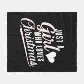 クリスマスが大好きな女の子 フリースブランケット (正面(横))