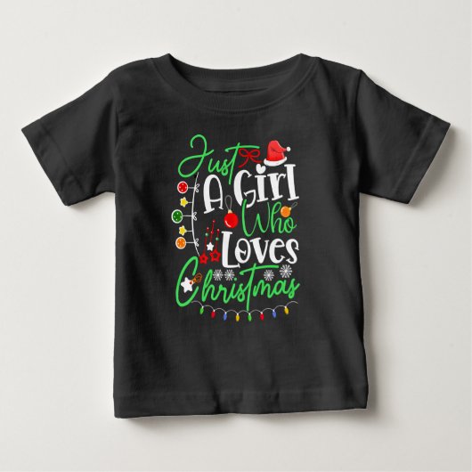 クリスマスが大好きな女の子 ベビーTシャツ (正面)