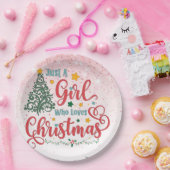 クリスマスが大好きな女の子 ペーパープレート (パーティー)
