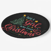 クリスマスが大好きな女の子 ペーパープレート (アングル)