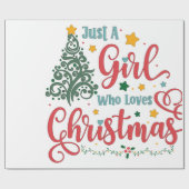 クリスマスが大好きな女の子 ラッピングペーパー (フラット)