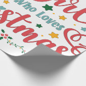 クリスマスが大好きな女の子 ラッピングペーパー (角)