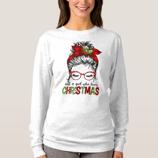 クリスマスが大好きな女の子 Tシャツ (正面)