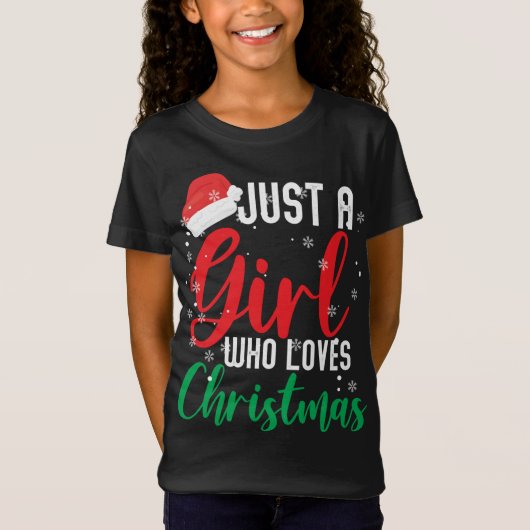 クリスマスが大好きな女の子 Tシャツ (正面)