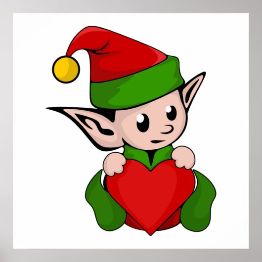 「クリスマスが大好き」小妖精や小人 ポスター (正面)