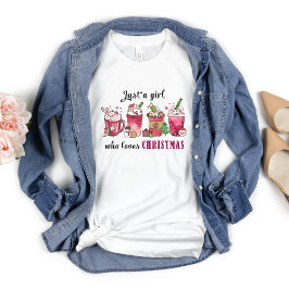 クリスマスが好きな女の子のコーヒー おもしろい トレンディー Tシャツ