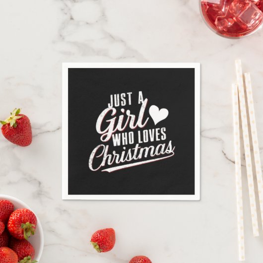 クリスマスが好きな女の子 スタンダードカクテルナプキン (インサイチュ)