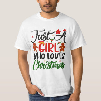 クリスマスが好きな女の子 Tシャツ