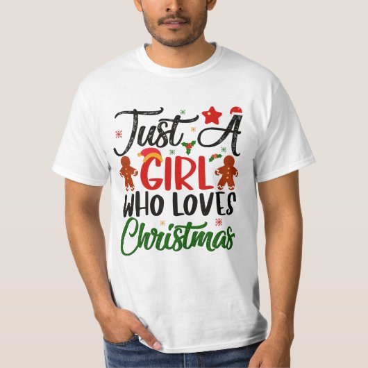 クリスマスが好きな女の子 Tシャツ (正面)