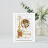 クリスマスが幸せなヴィンテージになることビクトリアンを シーズンポストカード (スタンド正面)