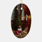 クリスマスが来た！シェットランド・ シープドッグ セラミックオーナメント (右)