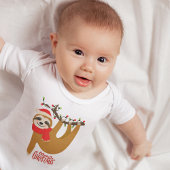 クリスマスが楽しいナマケモノ | ホリデー ベビーボディスーツ