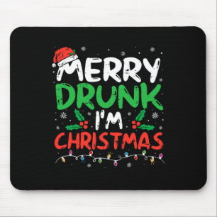 クリスマスが楽しみで酔っ払っちゃう 面白いサンタのジョーク クリスマス マウスパッド