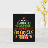 クリスマスが祝小妖精や小人として最も可能性が高い カード (黄色い花)