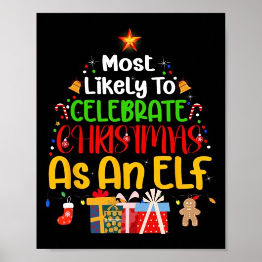 クリスマスが祝小妖精や小人として最も可能性が高い ポスター (正面)