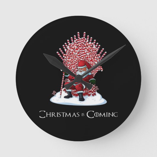 クリスマスが近づいてます ラウンド壁時計 (正面)