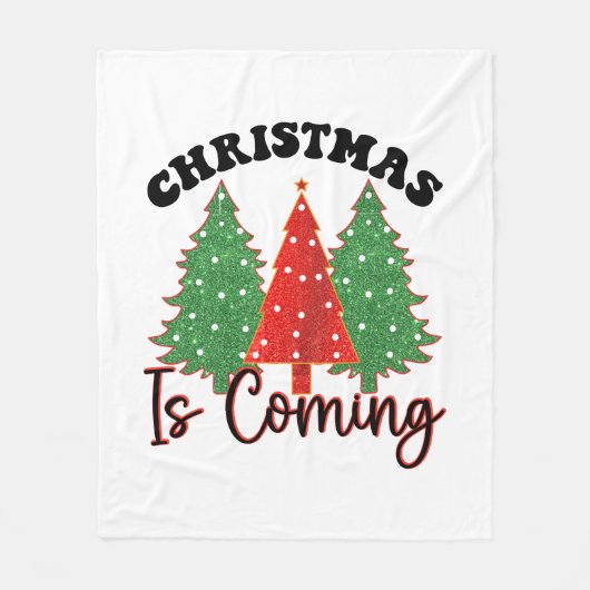 クリスマスが近づいてる フリースブランケット (正面)