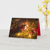 クリスマスきらきら光る カード (黄色い花)