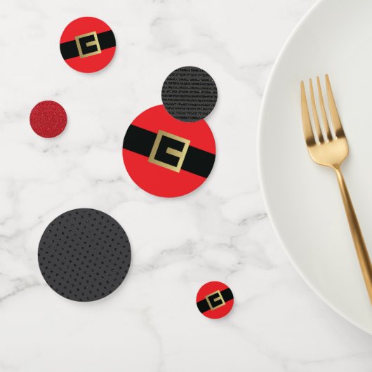 クリスマスきらびやかなサンタは休日の紙吹雪にベルトを付けます コンフェッティ (グループ)