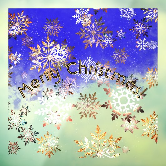 クリスマスきらめくの夜の雪の結晶 ウィンドウサイン (シート3)