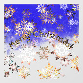 クリスマスきらめくの夜の雪の結晶 ウィンドウサイン (シート)