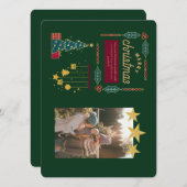 クリスマスきらめく家族のグリーティングカード シーズンカード (正面/裏面)