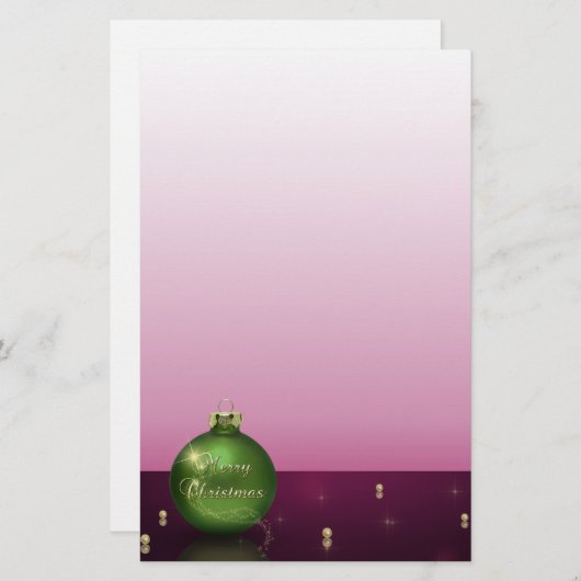 クリスマスきらめく装飾文房具用レターヘッド 便箋 (正面/裏面)