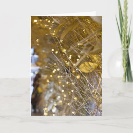 クリスマスきらめく金ゴールドライトロンドンUK写真 カード